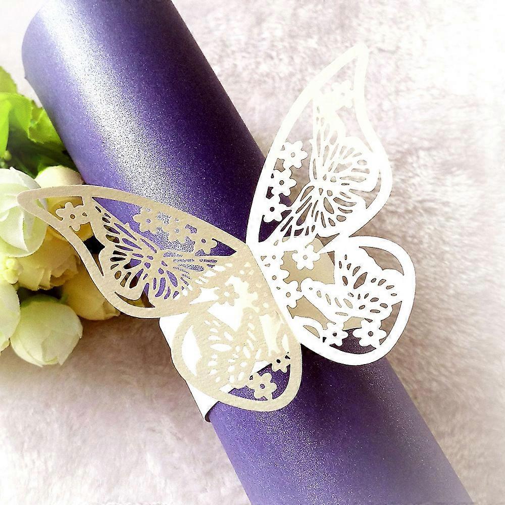 Hollow Out Butterfly Paper Napkin Buckle Towel Decoration Wedding Party
