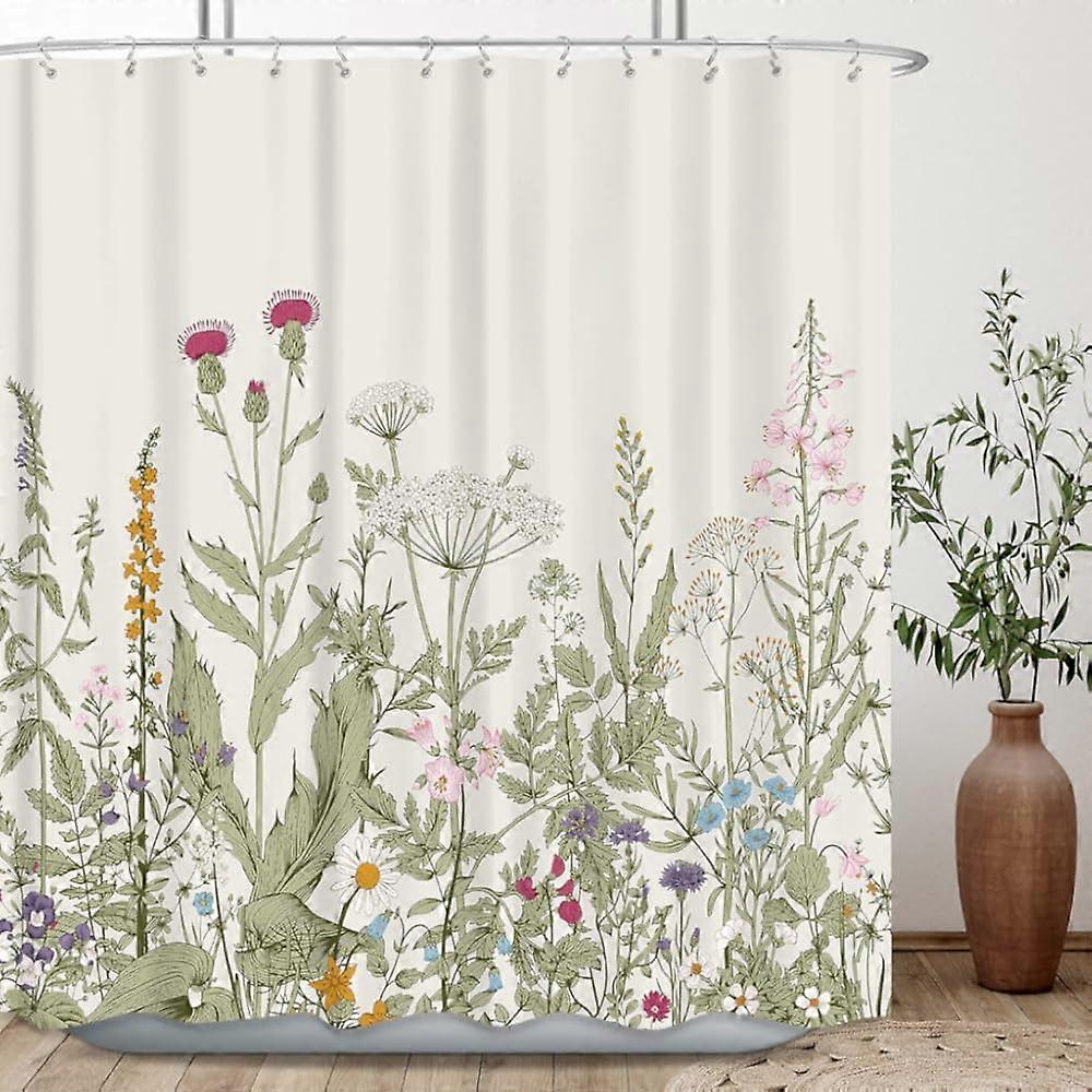 72Wx84H بوصة ستارة دش طويلة جدا لديكور الحمام زهرة البرية زهرة الأزهار خمر الملحقات النباتية الأعشاب نبات مجموعة الحمام نوافذ فابر