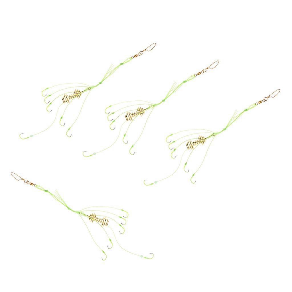 2x4pcs Fluorescent Light Fishing Hook Luminous Explosive Hooks A