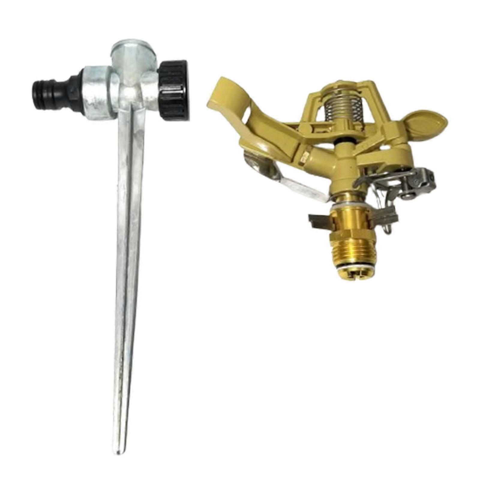 Impact Sprinkler with Spike Sturdy 1/2 inch Thread for Large Area Lawn Patio