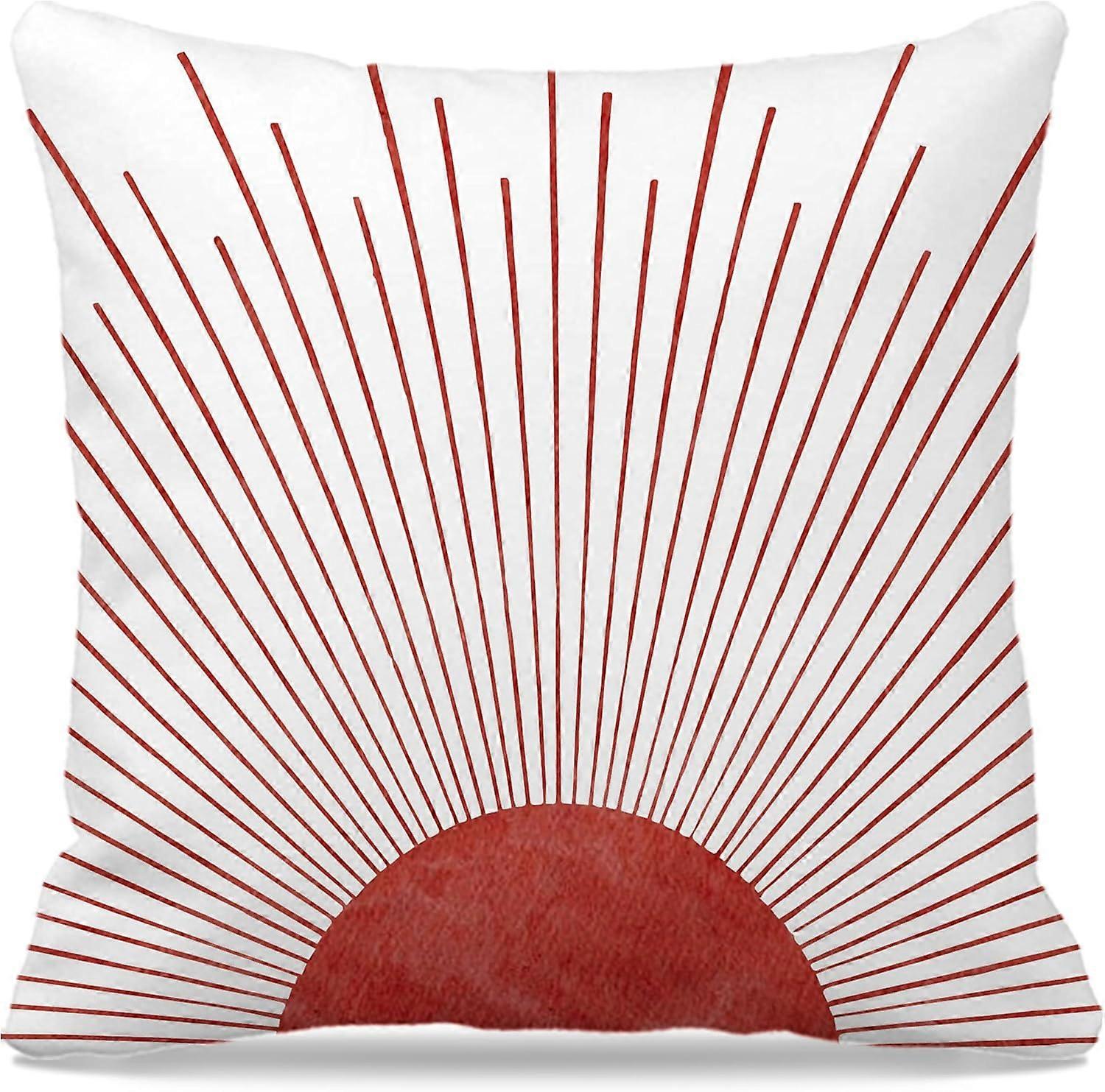 Boho PillowsBoho Sun Pillow Cover16x16,Boho Couch Pillows, Boho Sun Decor for Home Bedroom Living Roomred