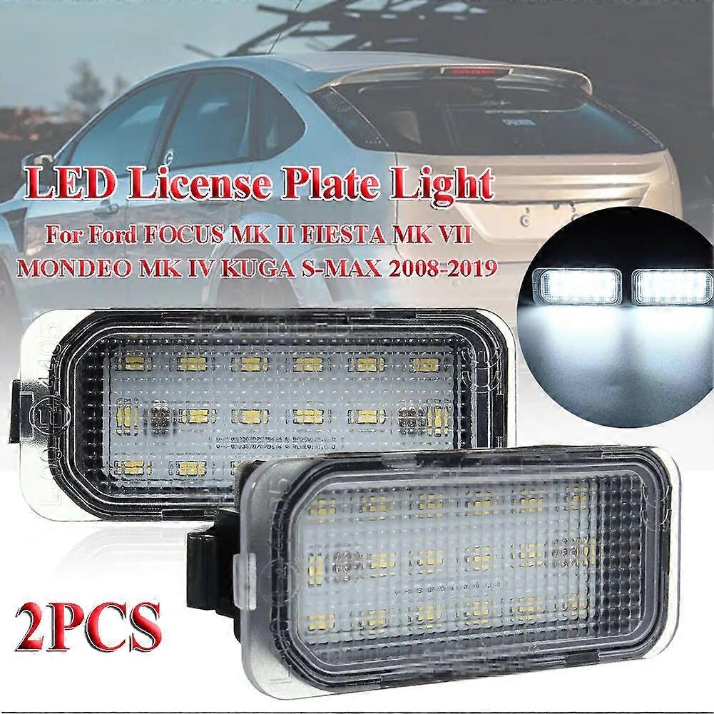 2szt Oświetlenie tablicy rejestracyjnej LED do Forda FOCUS MK II FIESTA MK VII MONDEO MK IV KUGA S-MAX 2008-2019