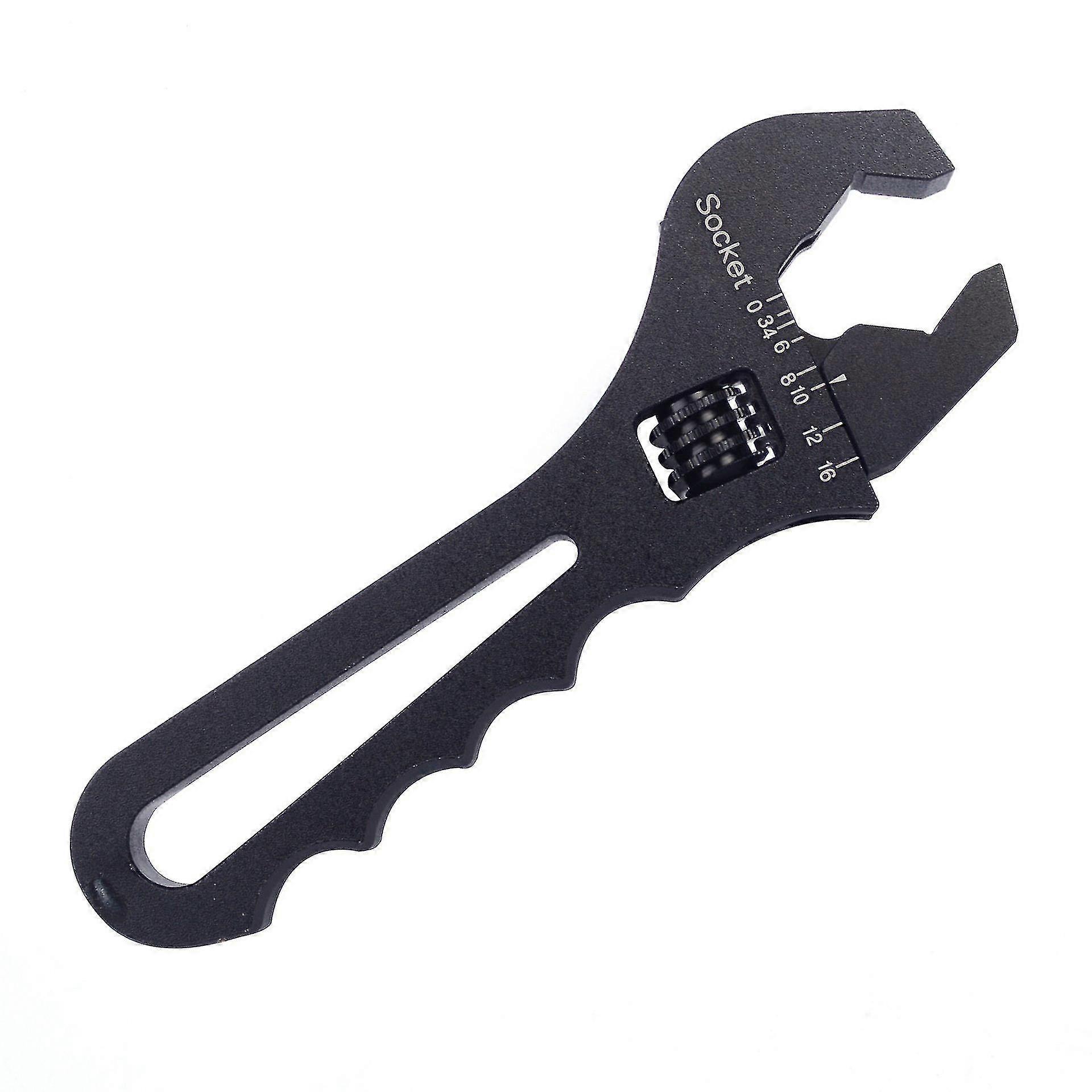One Mounting Wrench, An3-16an Lightweight Aluminum Adjustable Wrench For One Pipe Fitting Adapter End, Black