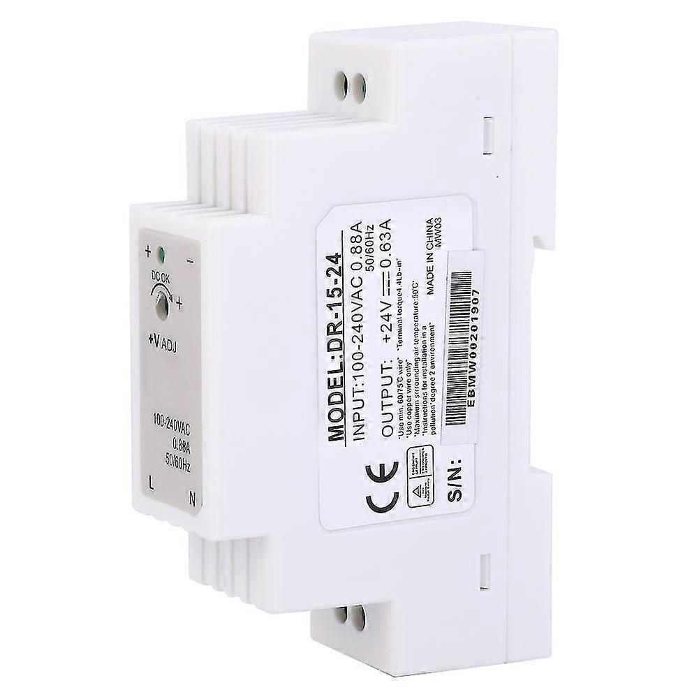 DR-15-24 DIN Rail Single Output Switching Power Supply 15W 24V 0.63A