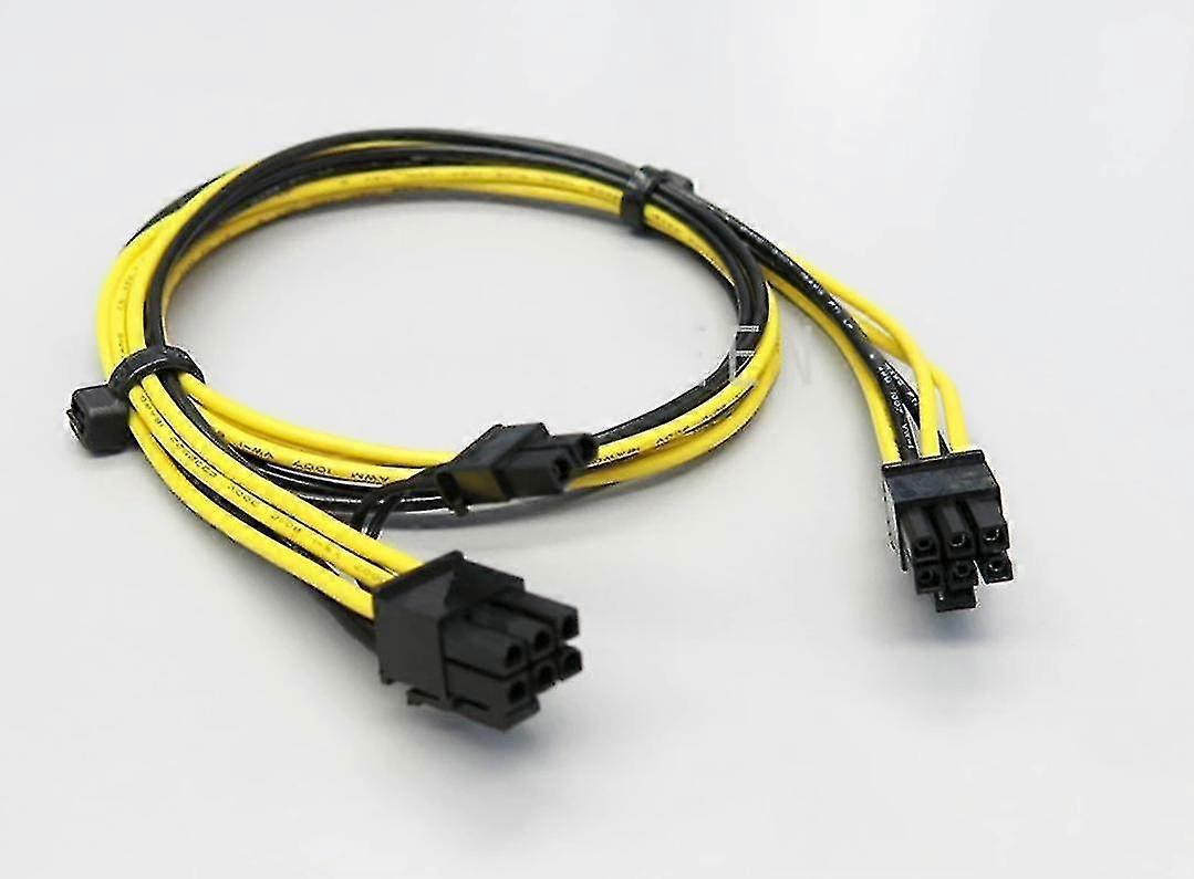 2pcs Pci Express 6pin To 8pin (6+2) Pcie 50cm Extended Gpu Power Cable For Mining
