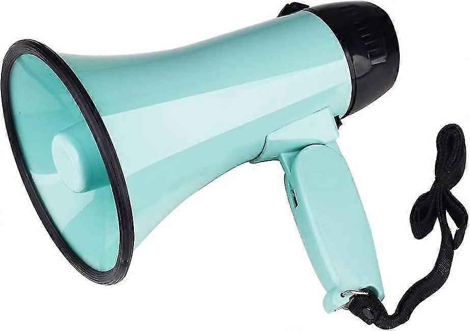 Portable Megaphone Bullhorn 25 Watt Power Megaphone Speaker Voice And Siren/alarm Modes (teal)