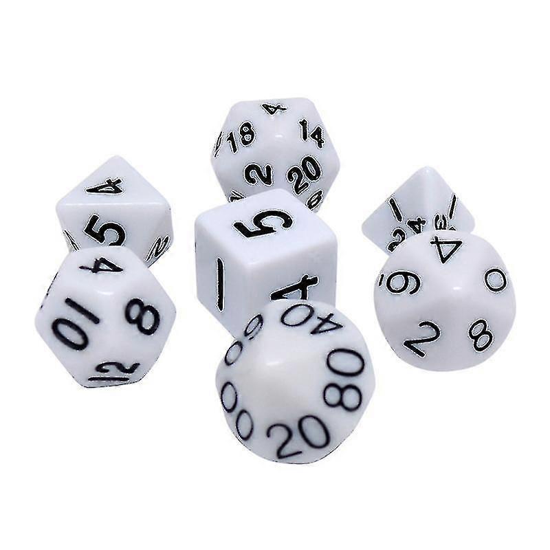 Polyhedral Dice Set 4 Sided-20 Sided Multi Sided Acrylic Dice Game Favors For D D Games (bianco)