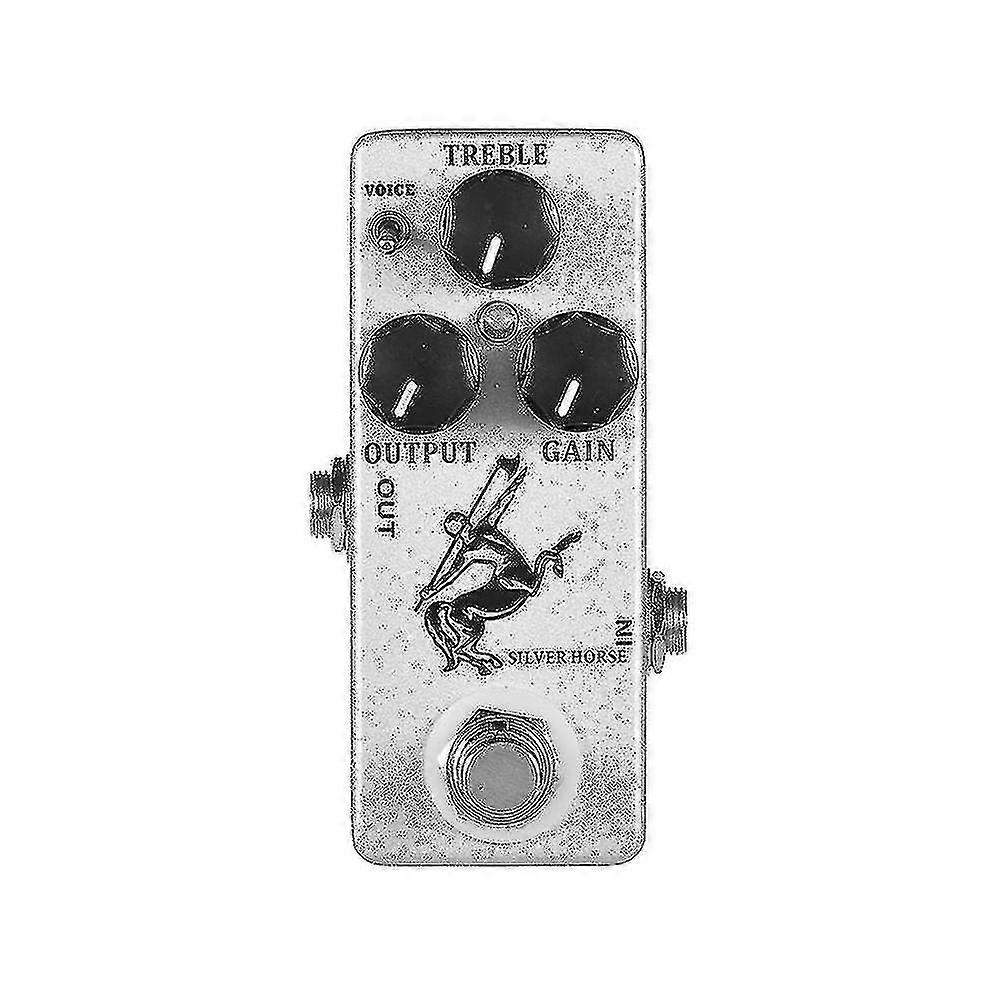 Moskyaudio כסף סוס overdrive להגביר גיטרה אפקט דוושה מעטפת מתכת מלאה אמיתי לעקוף ( צבע : לבן )120