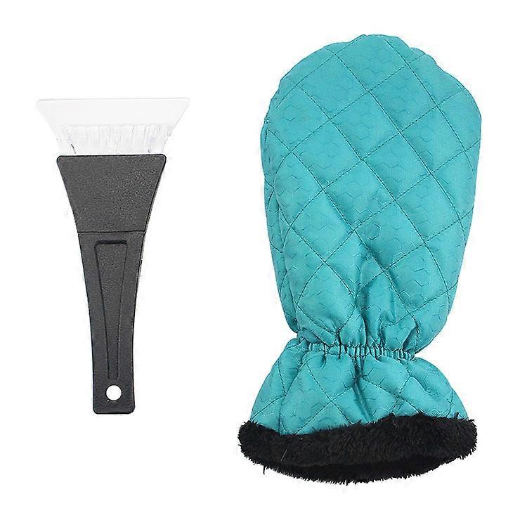 (Green)Ice Scraper with Glove for Car, SUV and Van, Heavy Duty Frost Squeegee for Defrosting Windshields and Car Windows, Ideal for Winter Against Ice