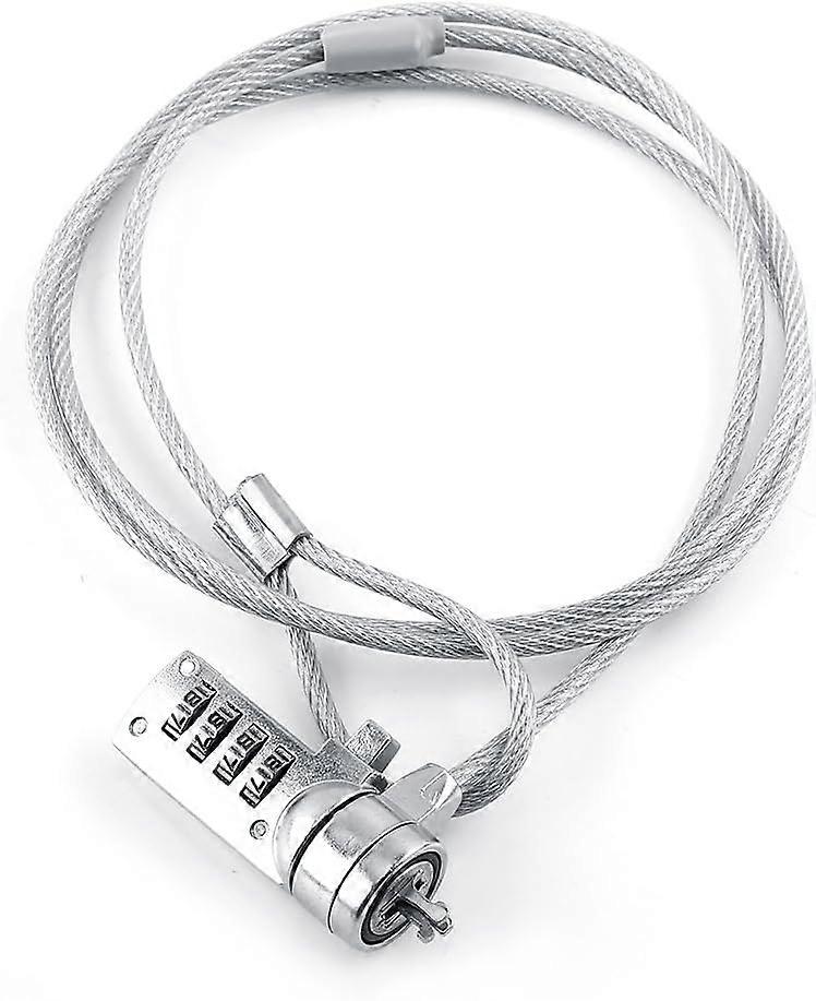 Laptop Combination Security Lock Cable, Laptop Lock Cable Chain Theft Deterrent 4 Digit Password for Notebook PC