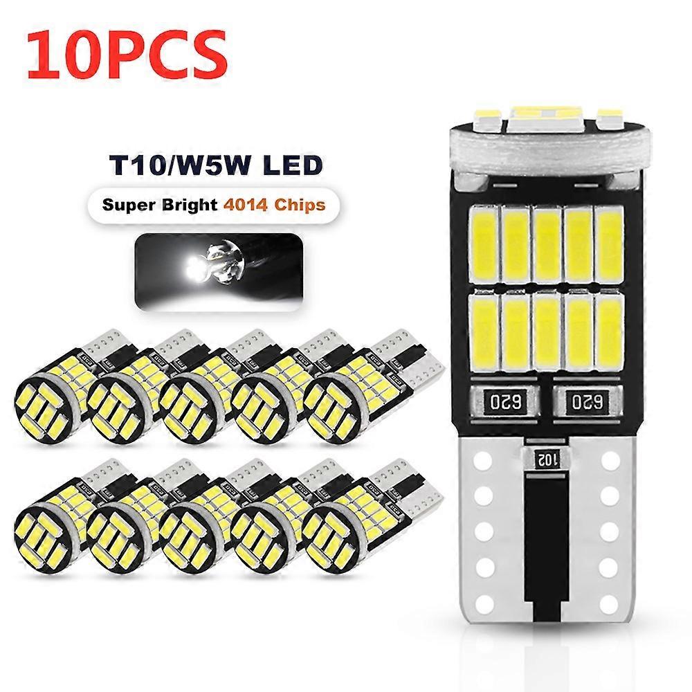 2/6/10pcs T10 W5W 194 501 Led Canbus No Error Car Interior Light T10 26 SMD 4014 Chip Pure White Instrument Lights Bulb Lamp