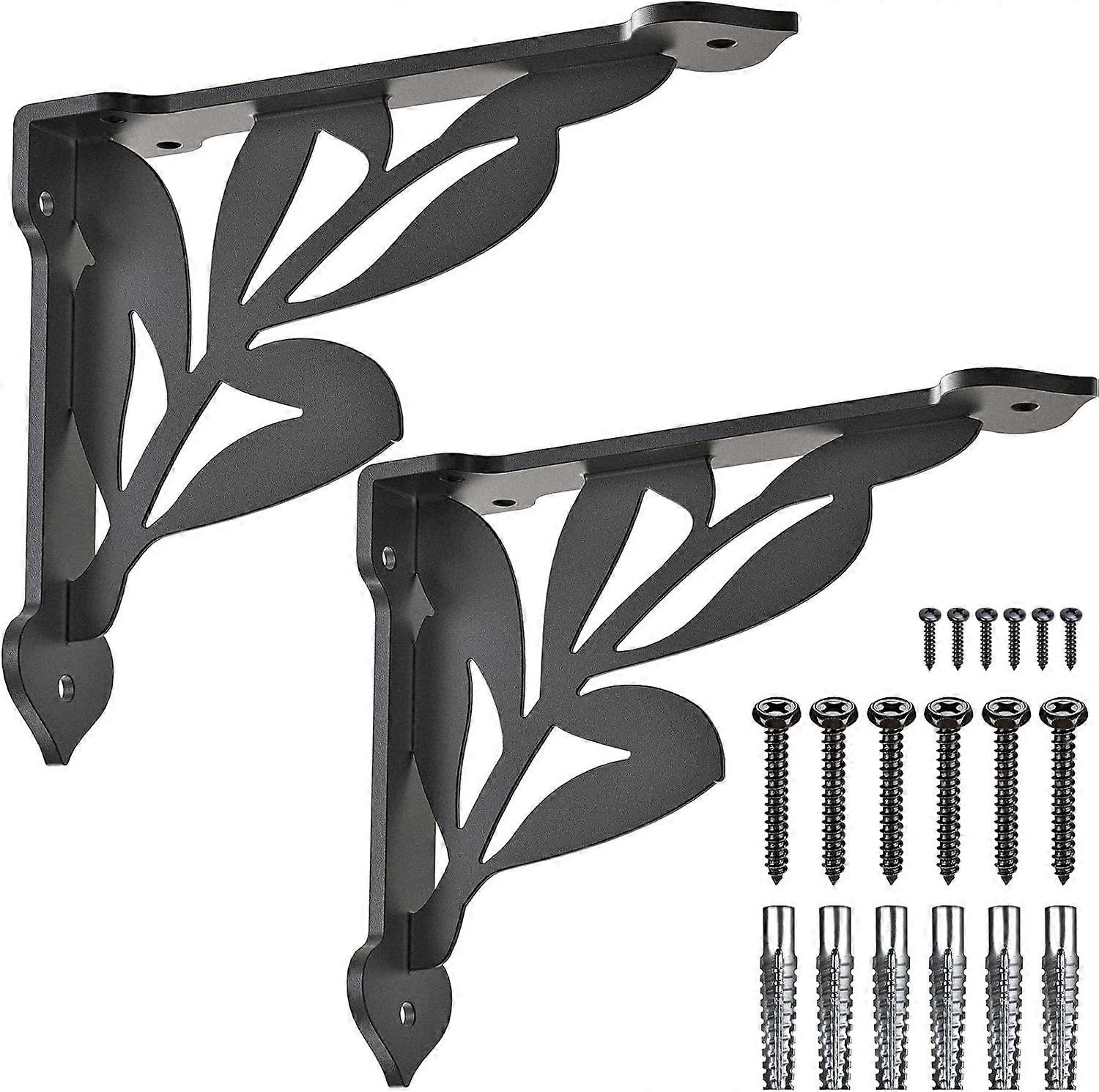 Arbor Shelf Bracket Heavy Duty Shelf Bracket Wall Bracket Bracket Metal Corner Bracket, 20.32 cm x 17.78 cm, Corner Bracket, Includes Hardware, 2 Piec