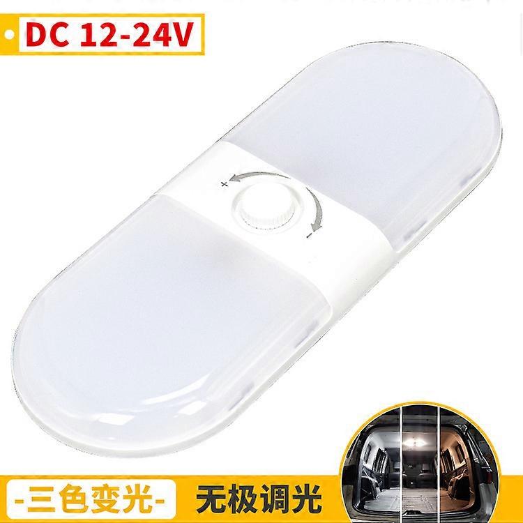 Highlight Variable Light with Three Colors RV LED Ceiling Lamp Electrodeless Dimming Cab Reading Light 12-24V Compartment Light