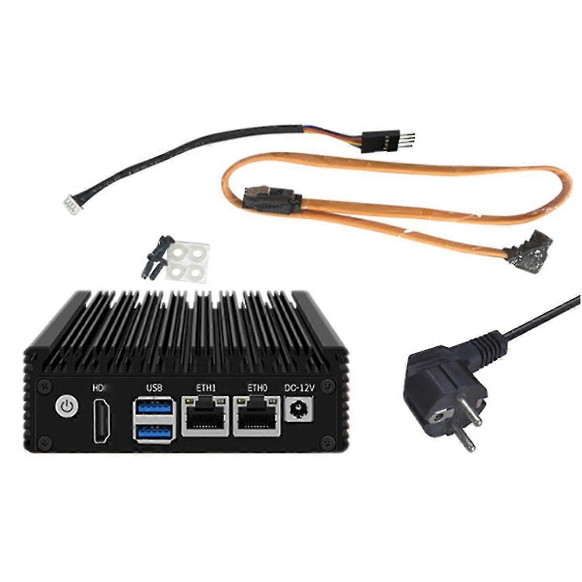 N3050 Mini Pc X86-p1 Soft Routing 6w Podwójny gigabitowy mini host Niski pobór mocy Czterordzeniowy czterowątkowy 2xusb3.0 Soft Router Eu Plug