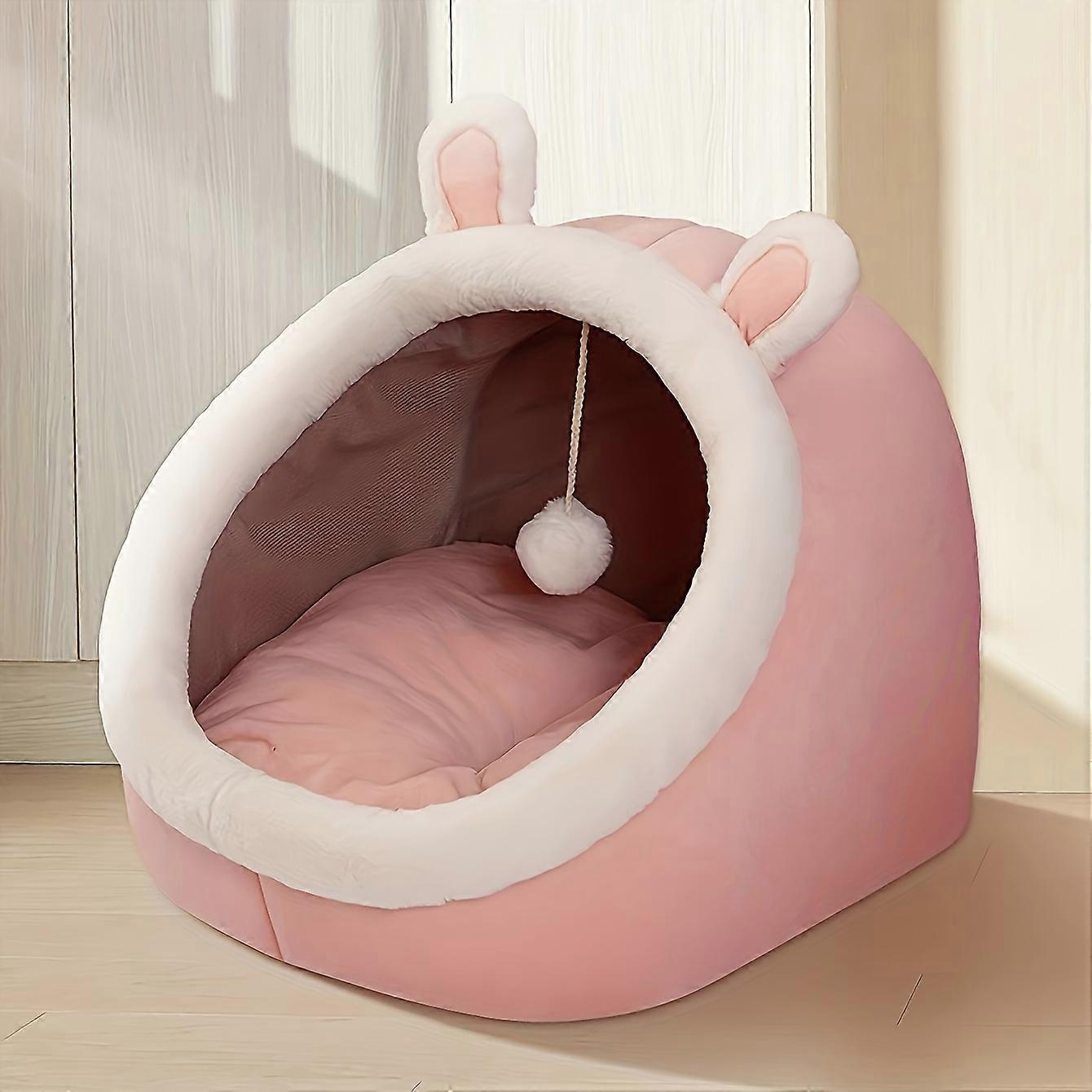 1pc Pet Tent Soft Dog Bed Semi-Enclosed Cat Cave Bed Soft And Comfortable Pet House