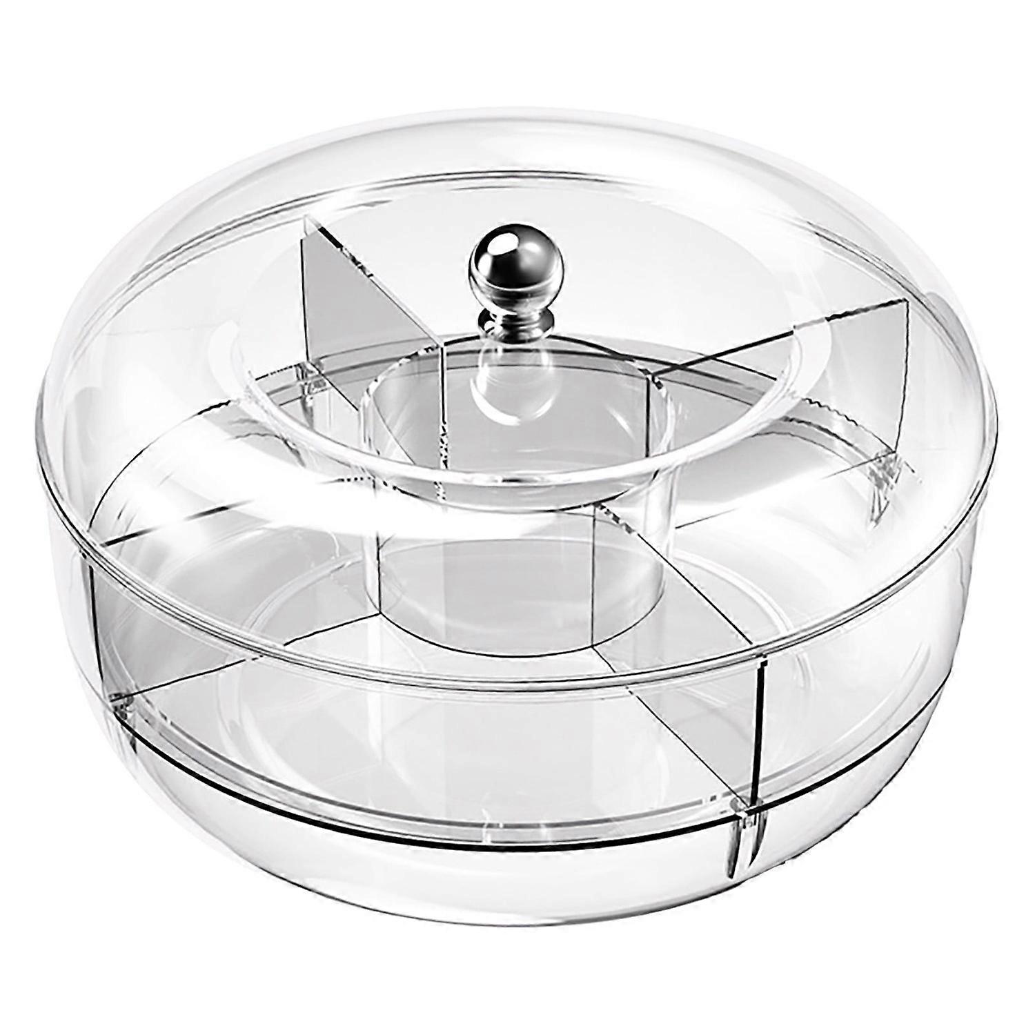 Christmas Vegetable Platter Rotating Snack Tray With Lid Large Capacity Split Snack Tray With Lid 5