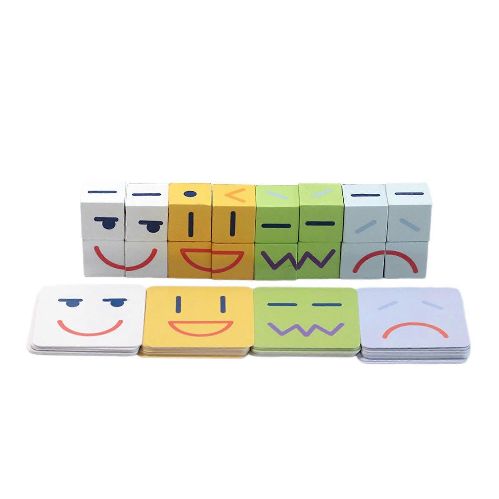 Expression Matching Block Puzzles Wood Gift Multifunction for Dorm Home Kids
