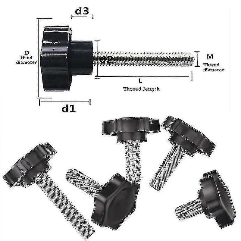 5/10pcs αστέρι σχήμα νήμα σύσφιξης λαβή βακηλίτη χέρι κουμπί σύσφιξης βίδα βιομηχανία εξοπλισμού πλαστικό χάλυβα M5 M6 M8