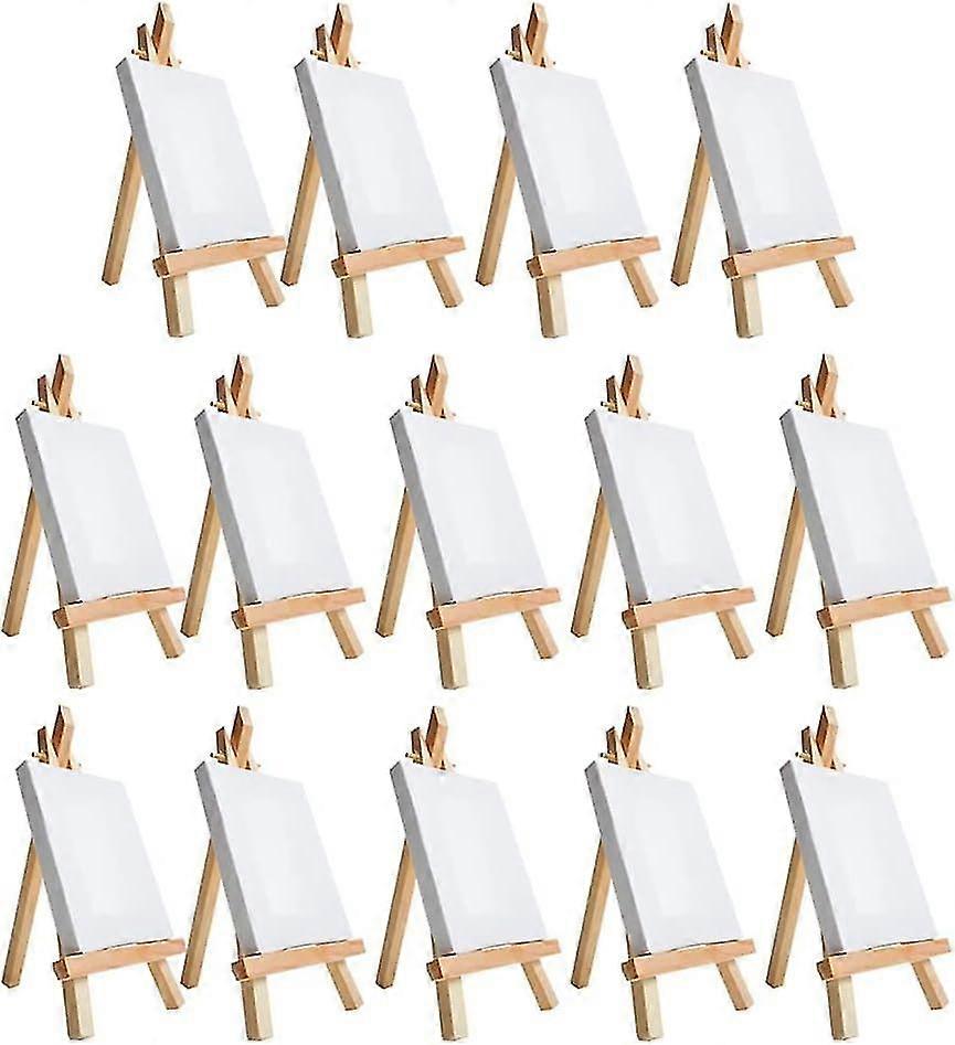 Mini Canvas and Easel Brush Set 14Pcs Stretched Canvas Mini Painting Kit Ideal for Kids Painting Party