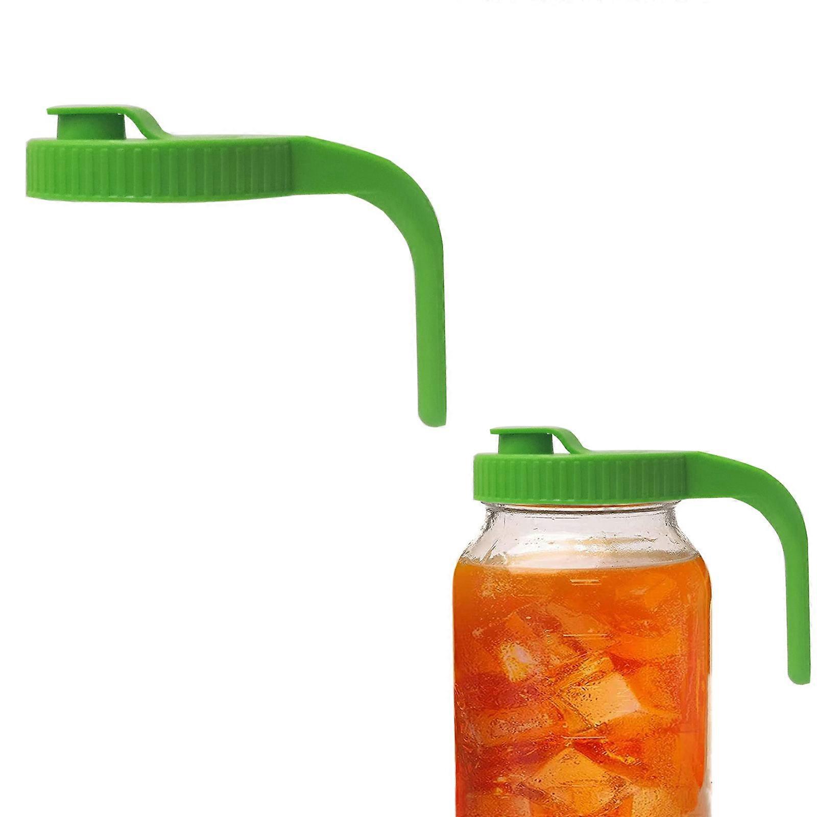 5pcs Wide Mouth Mason Jar Pour Spout Lids With Handle Reusable Plastic Flip Cap Lid, Leak Proof Airtight Seal, Jar Not Included
