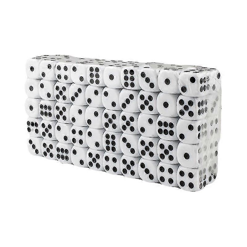 Zeszijdige dobbelstenen, 100 stuks wit
