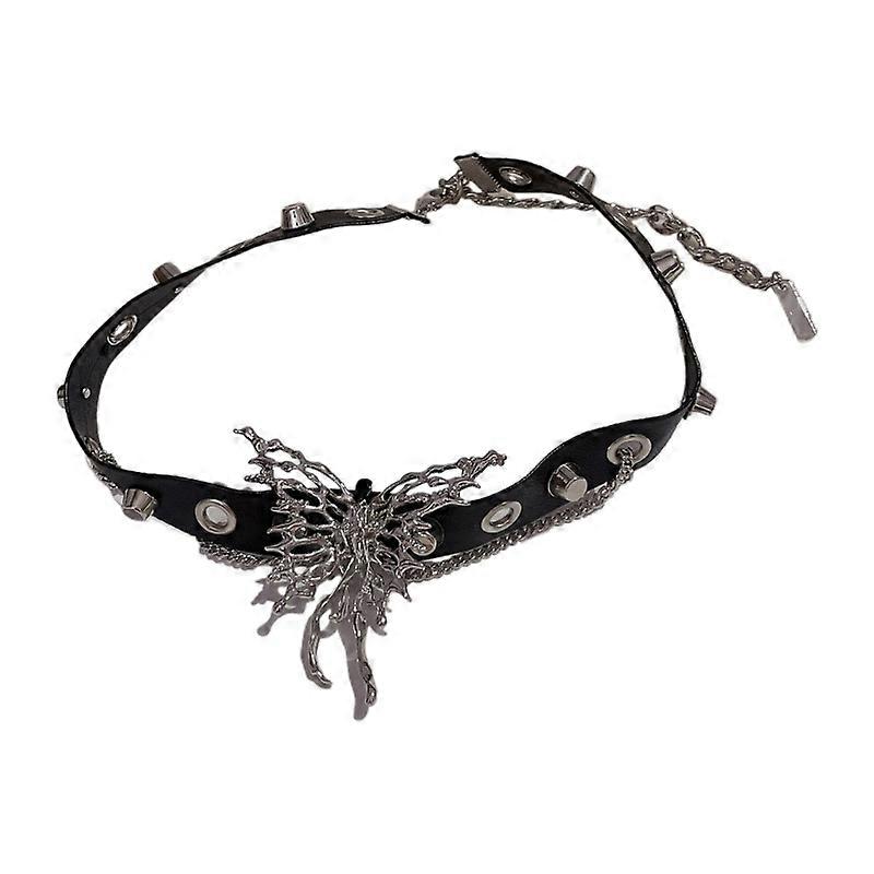 Cuir Punk Choker Collier Papillon Collier Collier Rocher Déclaration Bijoux