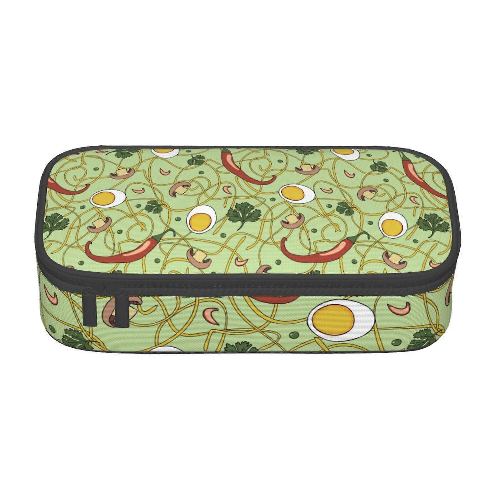 رامين المعكرونة حساء نمط مقلمة سعة كبيرة قلم رصاص حقيبة ماكياج حقيبة اللوازم المكتبية القرطاسية صندوق قلم رصاص مع سحاب