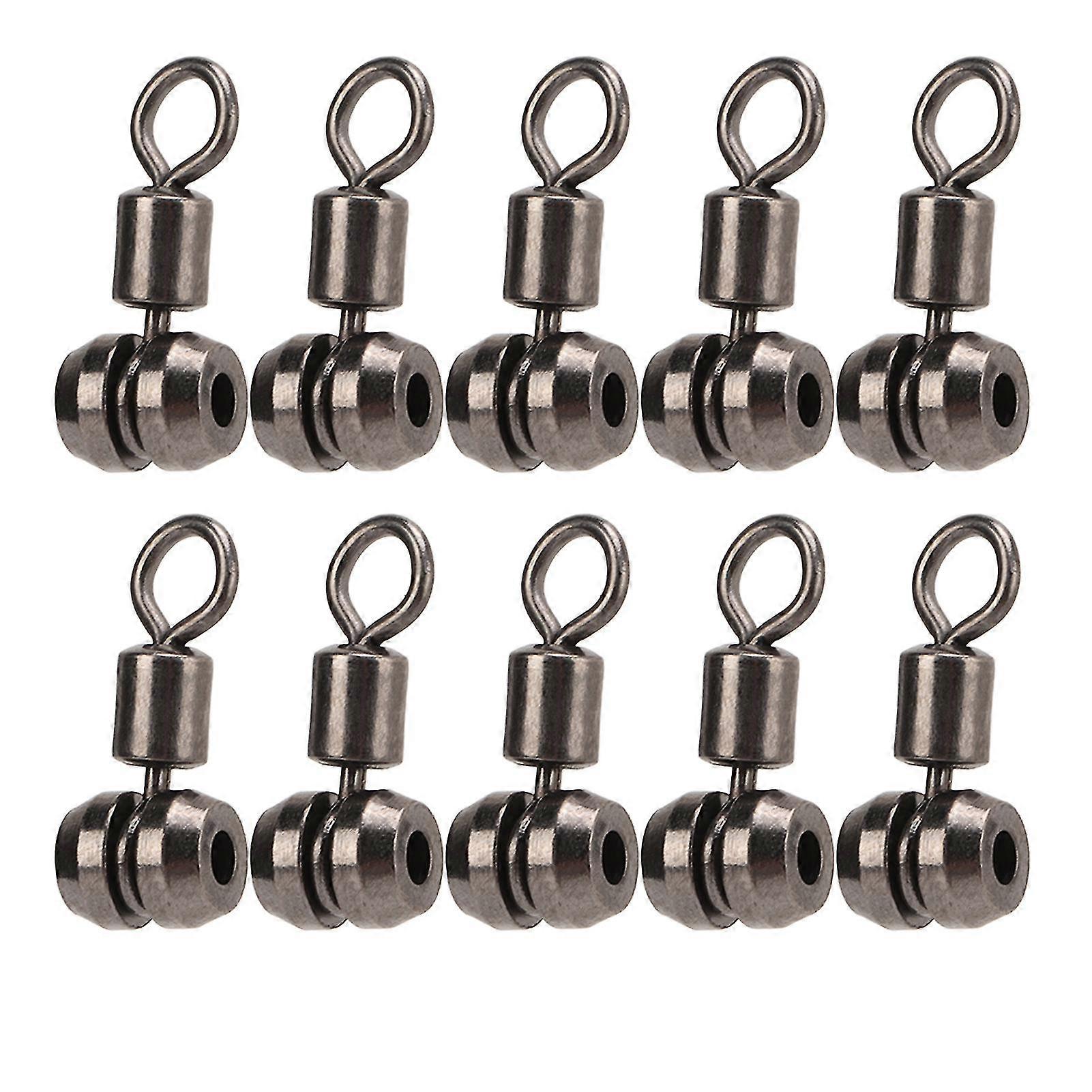 Triple Action Alloy Brass Fishing Swivels - 3 Way T Connector Cross Line, Rotating, for Freshwater Saltwater, 10 Pack