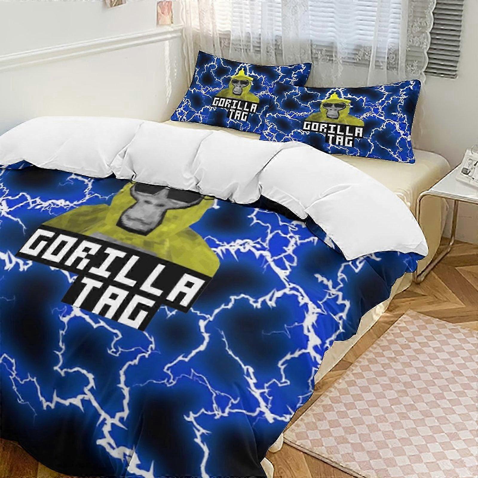 o1539 Draps de lit Game Gorilla TagParure de lit 3 pièces Parure de lit douce et confortable Bed ee (1 housse de couette et 2 taies d’oreiller) Draps de lit fg1539