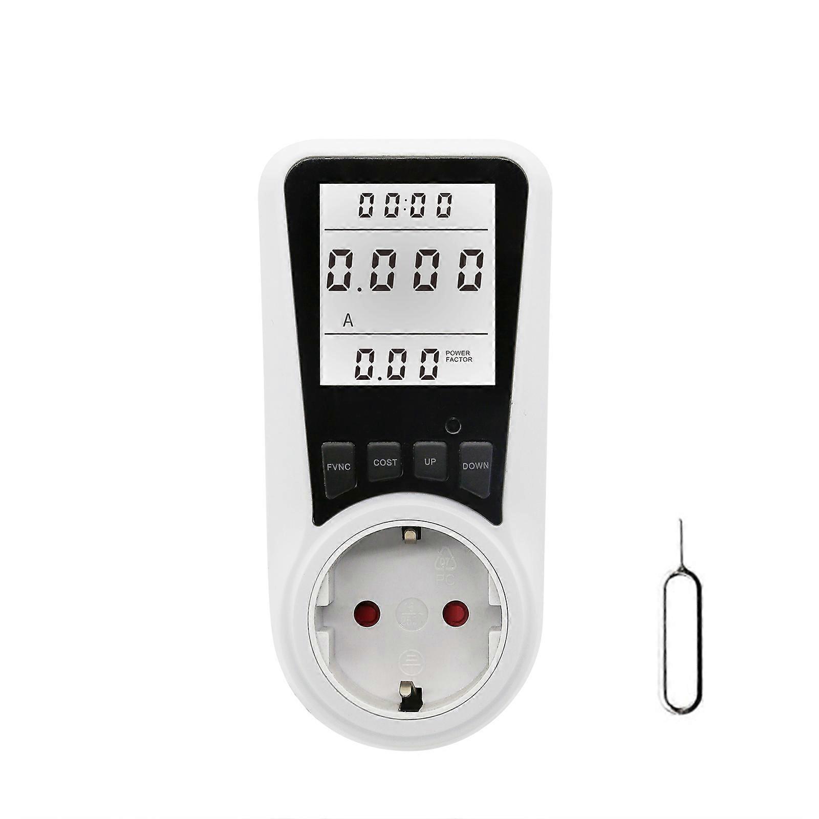 Electricity Meter For Socket Electricity Meter Energy Measurement 7 monitoring modes Overload Protection White