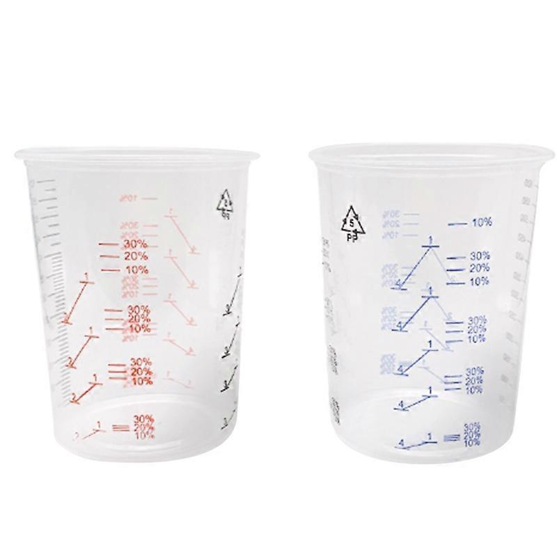25 Plastic Paint Mixing Cups 600Ml Mixing Container for Precise Mixing of Paint and Liquid (Random Color)
