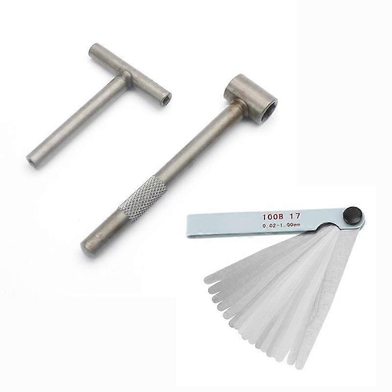 Motorcycle Engine Valve Screw Adjusting Spanner Tool Valve clearance adjustment tools + Feeler gauge 0.02-1  Motorcycle Knee & Shin Guards