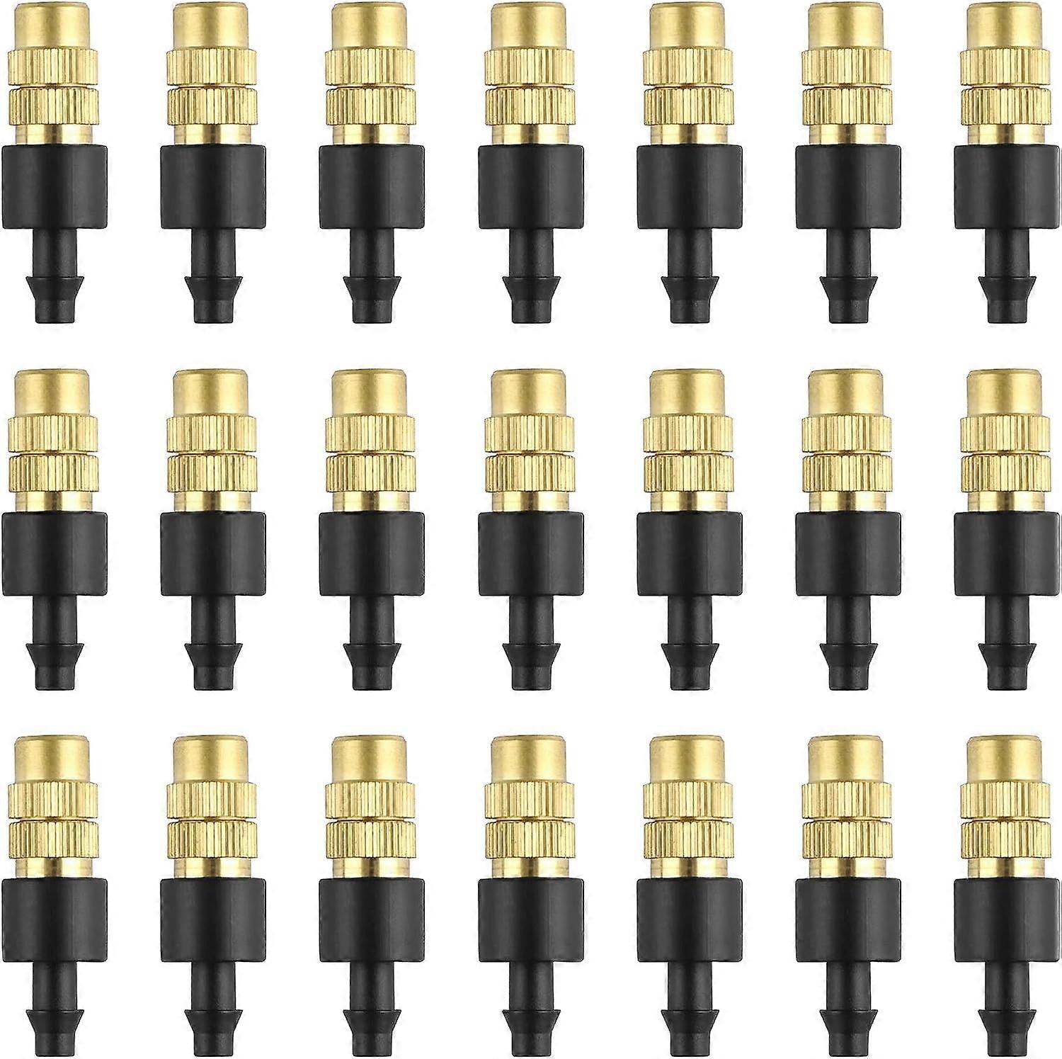 30pcs Brass Spray Nozzles Adjustable Atomizing Nozzles Copper Drip Irrigation Micro Atomizing Sprinkler 4/7mm