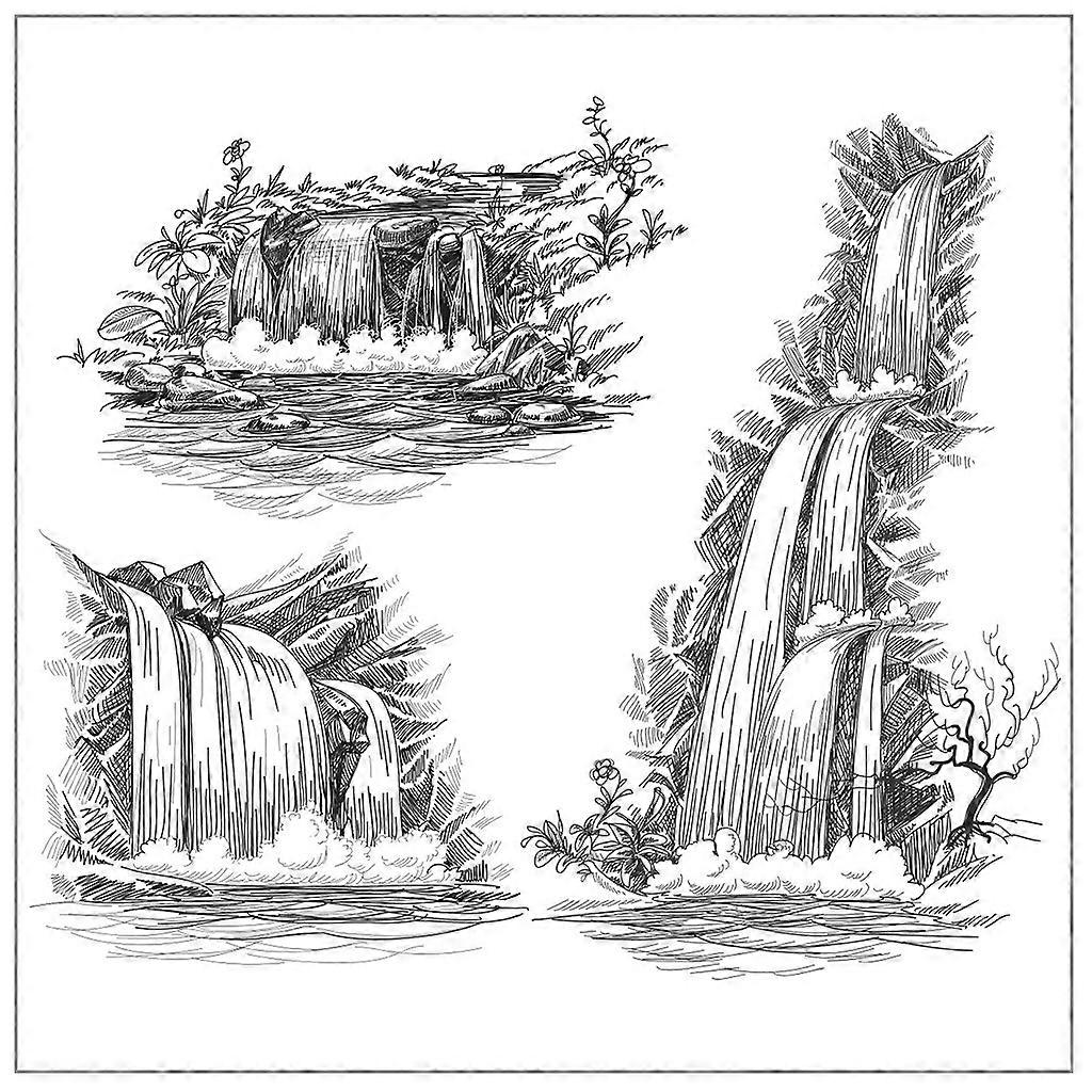 Waterfall Clear Stamp for Card Making DIY Scrapbooking Background Silicone
