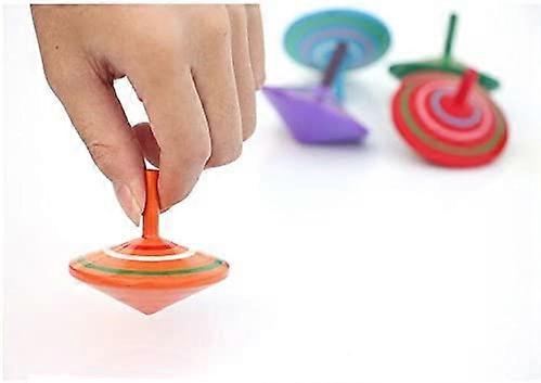 Gyroscope, 3pcs / set Gyroscope en bois peint à la main, Jouet en bois Jouet éducatif Couleur aléatoire