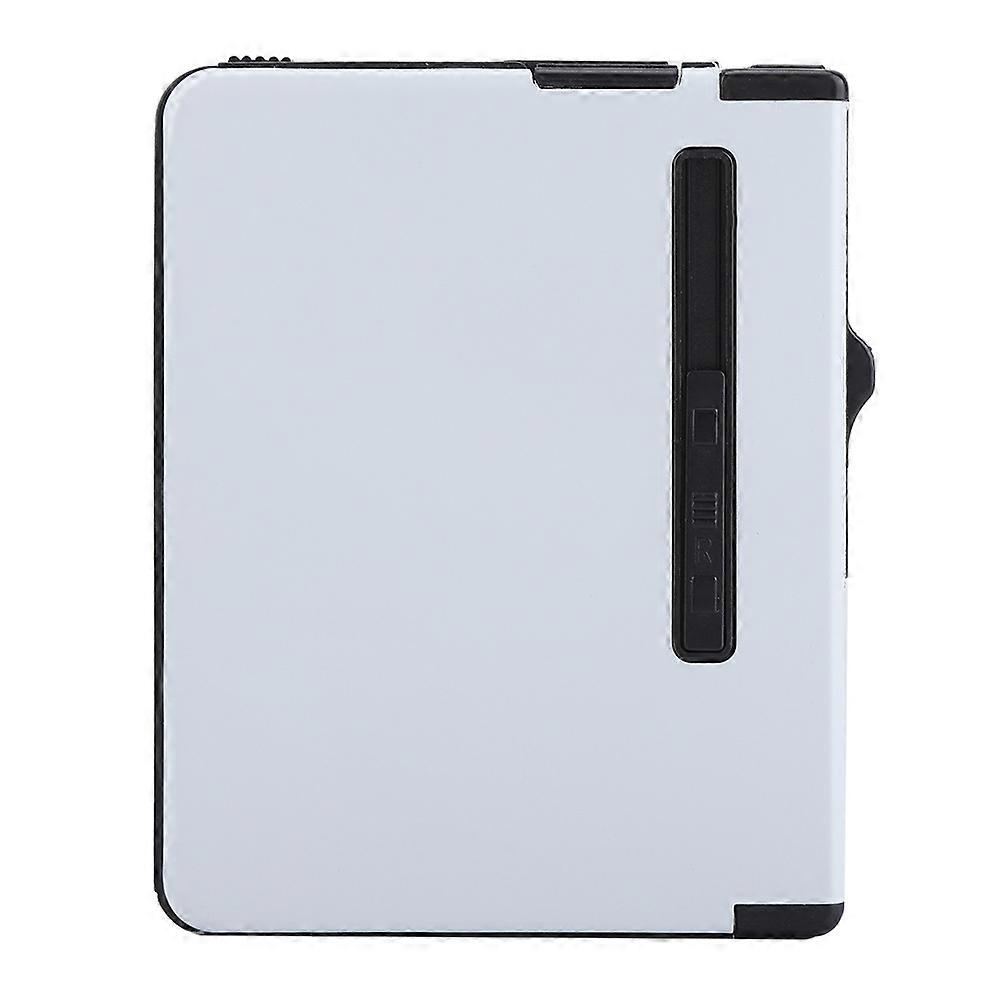 2 in 1 Metal Cigarette Case with Gas Charging Windproof Cigarette Lighter (White)