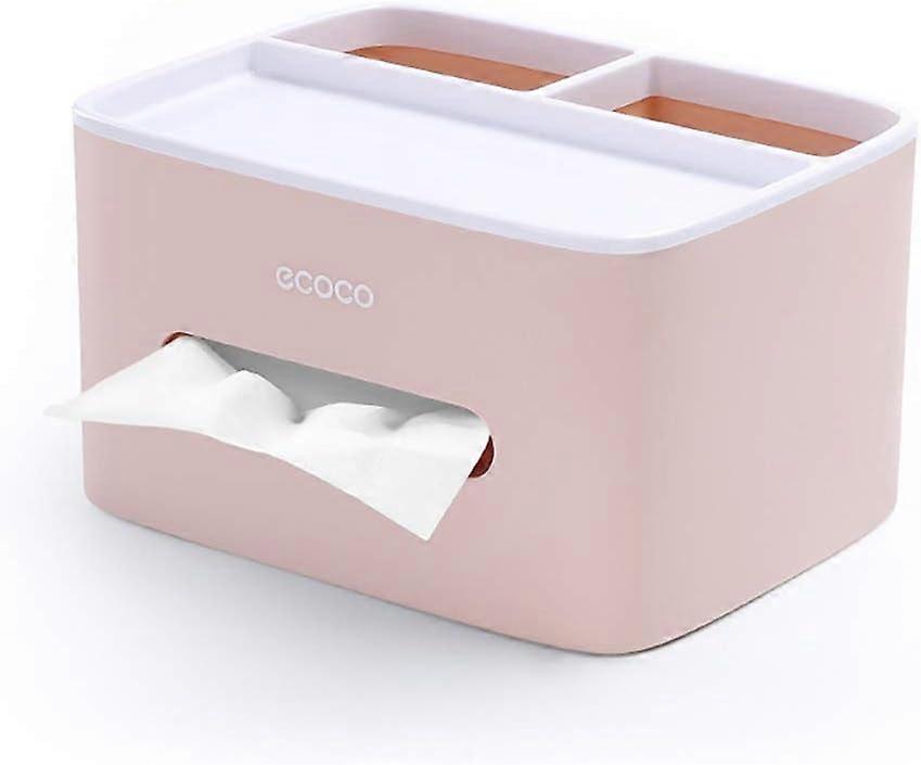 Tissue box, PVC tissue box, Multi-function box, Pen holder, Remote control holder, Tissue holder, Storage box, Cosmetic tissue box (Pink)