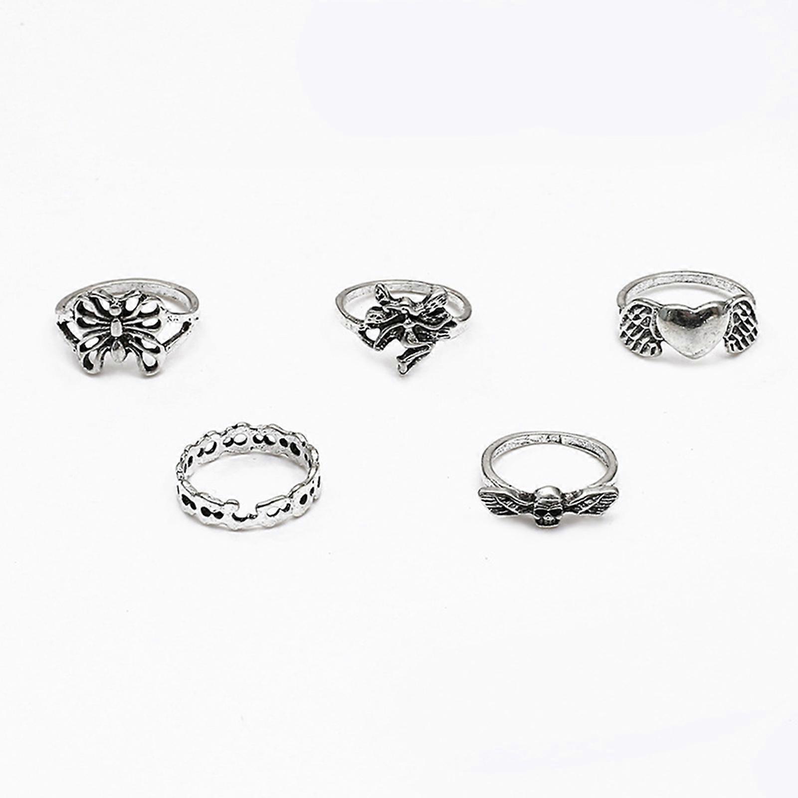 5Pieces/set Boho Stackable Rings Sets Joint Ring Multiple Finger Rings Jewelry
