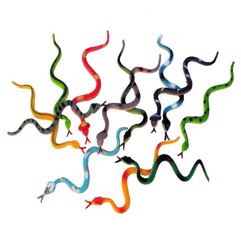 12Pcs Snake Prank Toy Prank Snake Toy Mini Snake Toy Haunted House Snake Prop (Random Style)