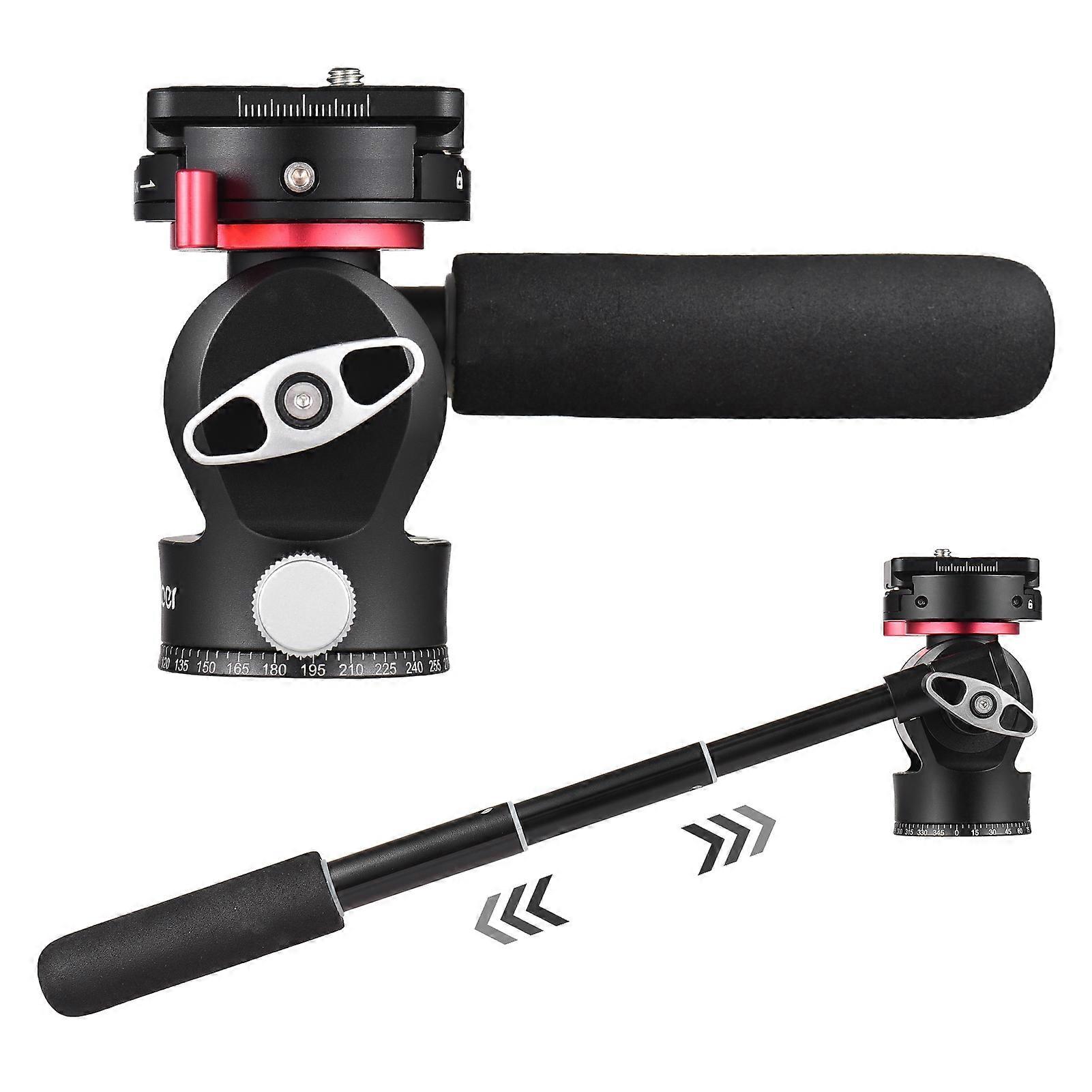 Andoer Aluminum Alloy Fluid Video Tripod Head Panorama Tripod Mount 10kg/22lbs Load Capacity for Tripod DSLR Camcorder Telescope