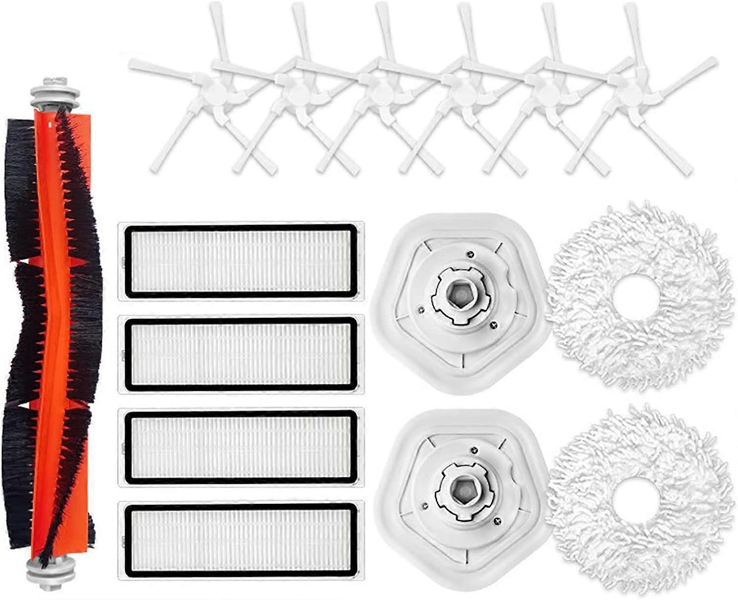 Robot Vacuum Cleaner Parts Replacement Accessories Set for Dreame Bot W10/W10 Pro, 1 Roller Brush + 4 Filters + 6 Side Brushes + 2 Cloths + 2 Mop Hold