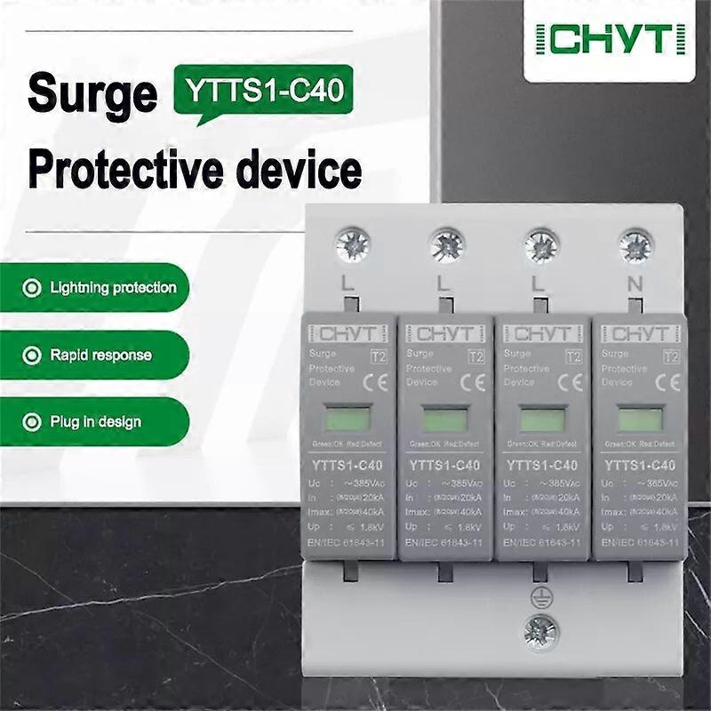 ICHYTI YTTS1-C40 SPD AC 4P 385V 20~40KA Surge Protector Lightning Protection Surge Arrester Surge Protective Device