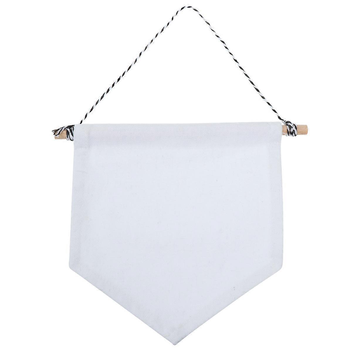Pin Display Pennant Banner Enamel Lapel Pin Badge Flag Plain Blank Canvas Wall Banner(White/S)
