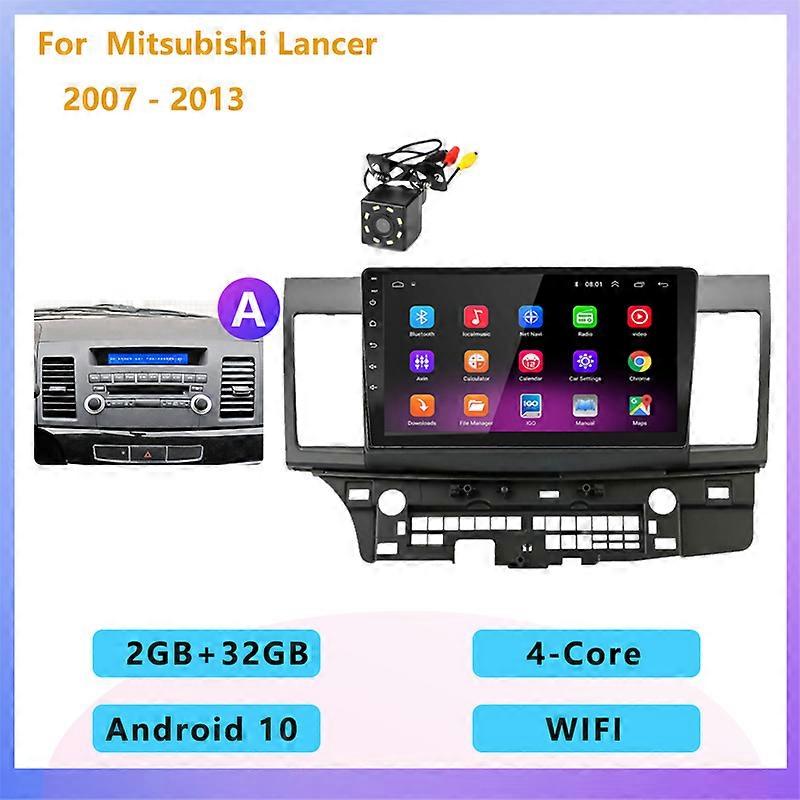 2GB+32GB 2 din Android 10 car radio multimedia stereo player carplay Auto GPS navigation for Mitsubishi Lancer 2 2007 2008 -2013