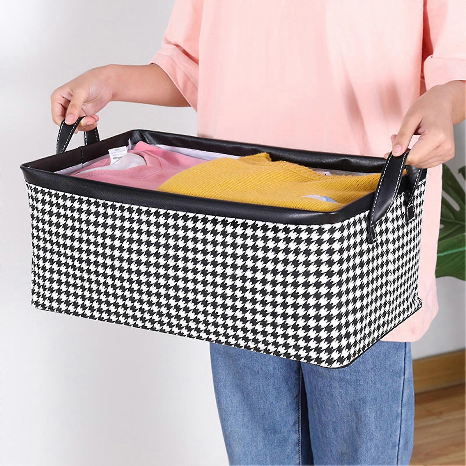 Cloth Towel Organizer Box Clothes Container With Handles For Wardrobe Shelf Under Bed