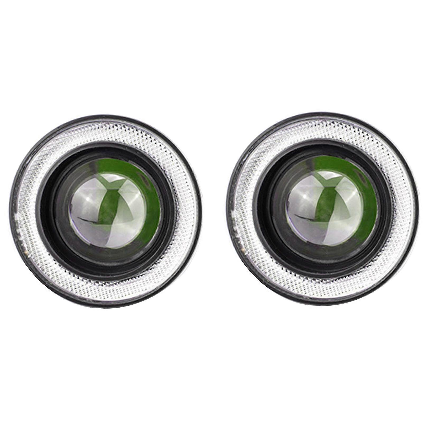 2Pcs Fog Lamp Universal Super Bright 3.5 Inch Angel Eyes LED DRL for Automobile