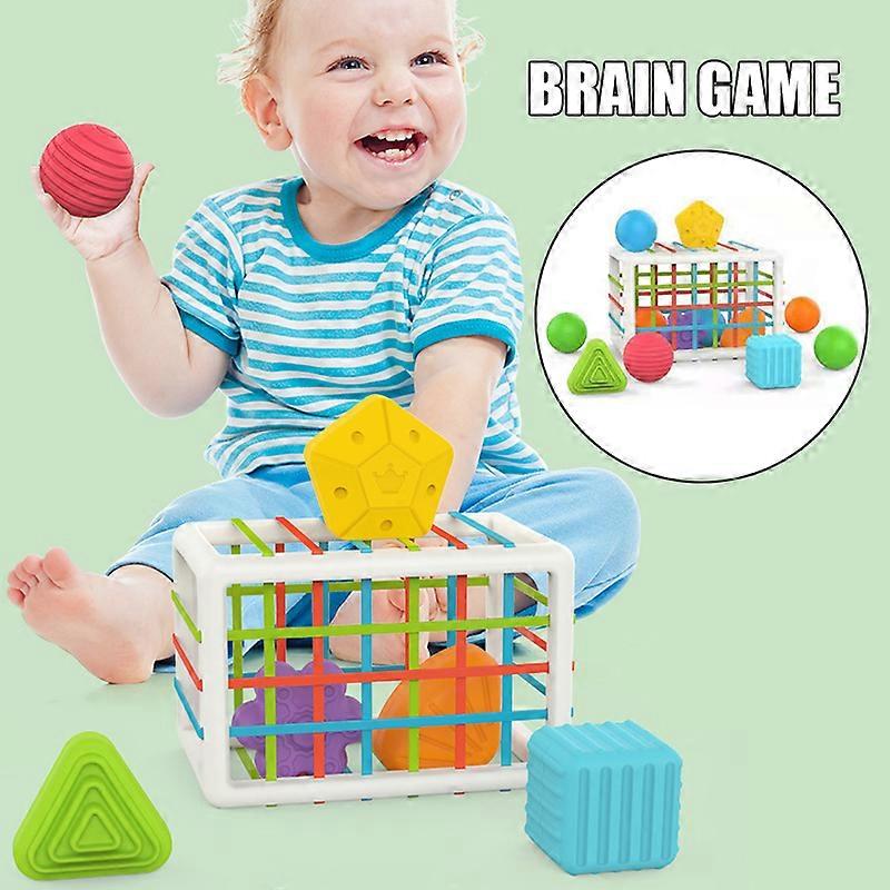 Baby Shape Sorting Toy With Elastic Band Color Recognition Sensory Toy Fine Motor Skill Practice Kid Preschool Education Jeux