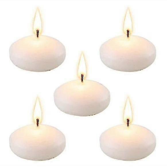 5pcs White Unscented Floating Candles Room Table Centrepiece Pool Bath