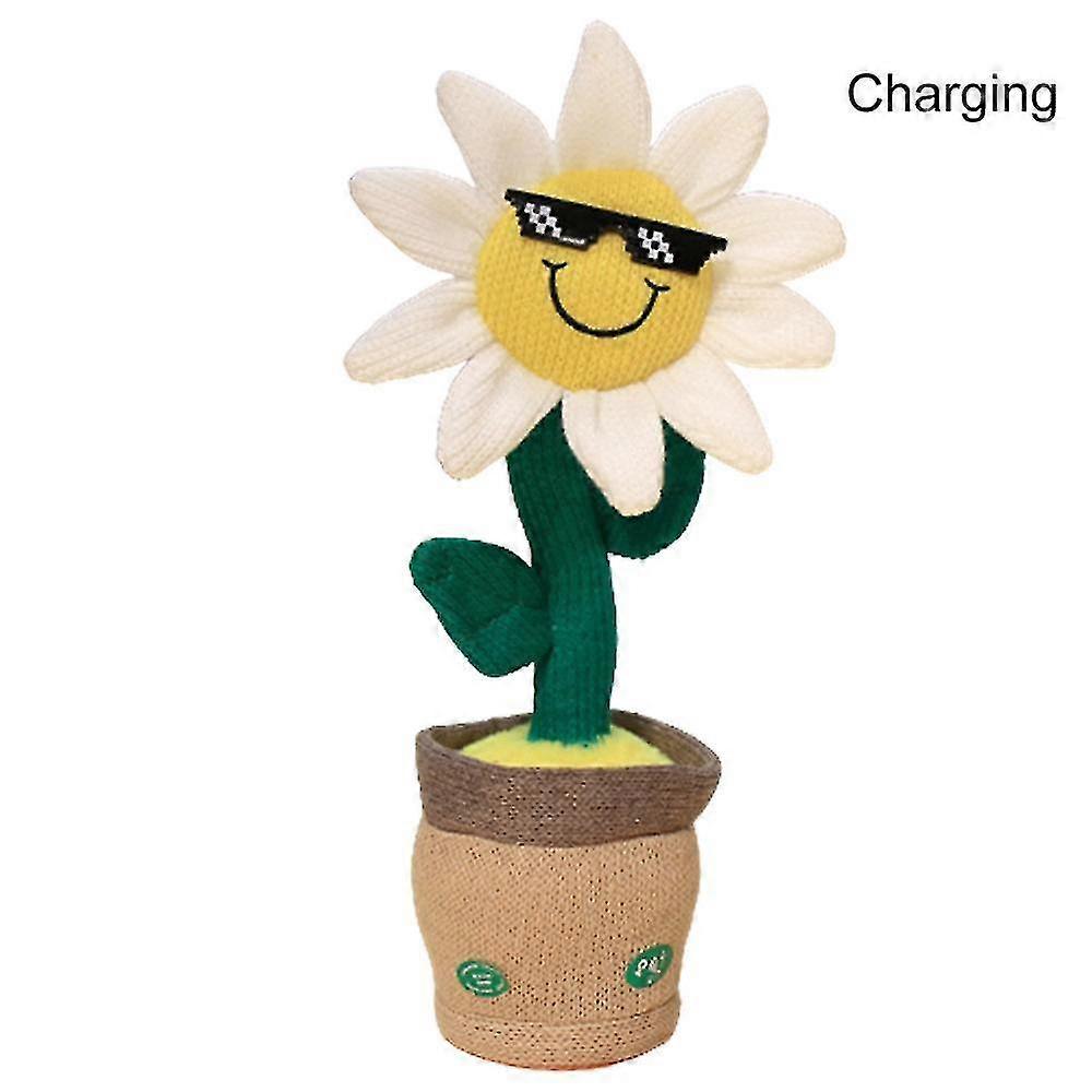 Electric Dancing Sunflower Stuffed Plush Doll Singing Twisting Rabbit Plush Toy A