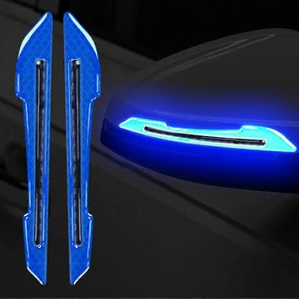 2 Automatic Reflective Stickers Warning Stickers Safety Reflective Strips For Car Rearview Mirror